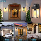 LWSOY Motion Sensor Outdoor Wall Lanterns 2 Packs, Upgrade Dusk to Dawn Exterior Light Fixture, 3 Lighting Modes, Waterproof Front Porch Lights for Garage Patio Garden House Entryway, Black.