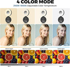 Selfie Light, Selfie Light for iPhone, Portable Phone Ring Light for Video Recording, Adjusted 4 Modes, Rechargeable Fill Light for Selfies, Photography, Makeup, Vlogs, TikTok, Video（Black）