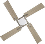 WINGBO 54 Inch Ceiling Fan with Light and Remote, 4 Plywood Blades, 6-Speed Reversible DC Motor, Dimmable, 3CCT, Farmhouse Ceiling Fan for Bedroom Living Room Kitchen, Brushed Nickel and Gray