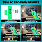 EZclicker TV Remote for Seniors, Extra Simple Big Button Remote (Green) Works with Major TV Brands, NOT for Streaming (2xAAA Batteries Not Included)