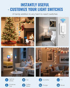 WILAWELS Remote Control Outlet Wireless Wall Switch, Wireless On Off Remote Switch Outlet with Magnetic Base for Light, Lamp, 100ft RF Range, 10A/1250W, Two Switches for One 0utlet W14RC2106