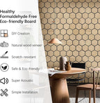 ARMURO Hexagon Wall Panels - 4 PCS Wood Panels for Wall - Natural Oak Wood Veneer Hexagon Sound Panels - Sound Absorbing Panels for Walls and Ceiling (23.8" W x 29" L)