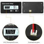 DC 12V 24V 36V 48V 60V 72V 84V Golf Cart Battery Meter with Alarm, Front Setting and Switch Key Battery Capacity Voltage Indicator Gauge Acid and Lithium ion Indicator(White)