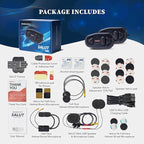 BIKECOMM Salut Motorcycle Helmet Speakers Intercom – 1000M Range Wireless Speakers - Helmet Communication System, IP67, Black, Twin Pack