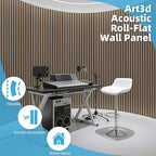 Art3d 1-Pack Acoustic Wood Slat Wall Panel with Roll-Flat Design - 95.3 x 23.8 Inch Sound Absorbing Panels for Living Room Columns Corridor Curved Wall Decor, Ebony