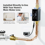 Frizzlife LP365 Smart Water Monitor and Automatic Shutoff - 0.01GPM Ultrasonic Micro Leak Detection, APP Wi-Fi Remote Control, Real-Time Flow/Temp Monitoring, 24/7 Water Usage Reports, 3/4" and 1"