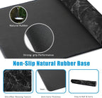 EOBKLAX Black Marble Texture Desk Mat,Large Gaming Mouse Pad,Non-Slip Rubber Base Desk Pad with Stitched Edges for Desk Office Home Decor 35.4X15.7 Inch