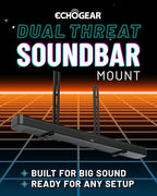 ECHOGEAR XL Soundbar Mount for Speakers up to 20lbs – Attaches to TVs up to 86” or Wood Studs 16-24”– Universal Design & 2.6” Extension for Dolby Atmos – Easy DIY Install w/Included Hardware