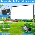JWSIT 200 inch Projector Screen with Stand,Upgraded 3 Layers PVC 16:9 Large Outdoor Projector Screen,Portable Outdoor Movie Screen with Carrying Bag for Large Commercial Performance