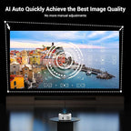 Smart 4K Decoding Projector Compatible with Netflix, 1500 ANSI Projector with WiFi and Bluetooth, Outdoor Movie Projector, Auto Focus, Dolby Sound, Built-in Apps,Portable Home Theater for Phone/PC/PS5