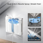 AGORVIO Window Cleaning Robot - Patented DualFore Tech, Turbo Roller Brush + Microfiber Pad Combo Cleaning, 6 Wide-Angle Spray Nozzles, AI Nav, Multi-Layer Safety, App/Remote Control