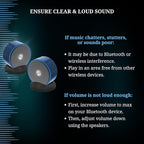 Long Run Technologies Paired Bluetooth Speakers - Surround Sound Stereo Pairing Linkable for Home TV Car