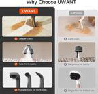 uwant Portable Carpet Cleaner with Steam& Hot Water 18Kpa Upholstery Cleaner Machine for Pets with Cleaning Tools& Solution Carpet Steam Cleaner for Cars,Couch,Furniture