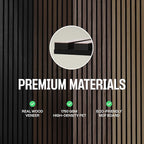 2-Pack Wood Panels for Wall - Acoustic Wood Slat Wall Panels, Soundproof Wooden Paneling for Interior Decor