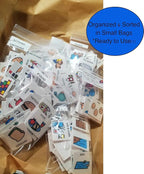 Smile4Autism Small 1.5"x1.5" Loose Visual Picture Cards, Receptive and Expressive Language, Speech Articulation Therapy, ASD, ADD, ADHD, Apraxia, & Stroke Patients. (Cartoon Icons 162 Pcs, Plastic)