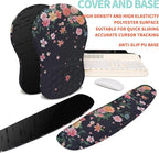 KUOSGM 2-in-1 Ergonomic Set, Wave Rise Keyboard Wrist Rest and Massage Bulge Slope Mouse Pad Wrist Support, Cushion Memory Foam Integrated to Relieve Wrist Pain, Flower Dance
