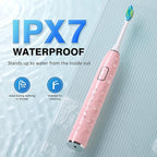 ZUAMEGU Sonic Electric Toothbrush for Adults - Deep Cleaning Teeth Whitening6 Replacement Brush Heads100-Day Battery5 Modes w/SensitiveIPX7 Waterproof (Color Options)