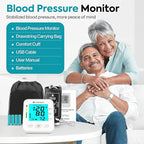 LinkSun Blood Pressure Monitor for Home Use with Large Upper Arm Cuff, Rechargeable Blood Pressure Machine with 100 Memory Recalls for 2 Users, Large LCD Screen, Charging Cable - 2008