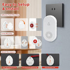 Wireless Caregiver Pager SOS Call Button for Elderly Monitoring 1000+ Feet Life Alert，Emergency Alert System Call Bell for Nurse Patient Disabled 1 Waterproof Transmitter & 1 Plugin Receiver