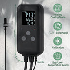 SENSTREE Greenhouse Temperature Controller Digital Waterproof Thermostat for Home Brewing, Fermentation, Breeding, Incubation, Terrarium, Heating & Cooling, 110V 10A 1100W