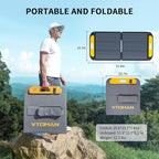 VTOMAN Jump 600X Portable Power Station with 110W Solar Panel, 600W/299Wh LiFePO4 Battery Solar Generator, 1200W AC Outlet, PD 60W USB-C, 3x Regulated 12V/10A DC for RV, Outdoor Camping, Home Backup
