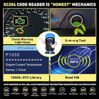 CGSULIT SC204 Enhanced OBD2 Scanner Diagnostic Tool, Check Engine Code Reader With Reset, Smog Check, Clear Code, Live Data & More, Car Code Readers & Scan Tools for All OBDII/EOBD Vehicles After 1996
