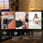 THE LAD COLLECTIVE 3.0 California King Bedding Set - 4-Piece Bedset w/Fitted Sheet, Top Sheet & 2 Standard Pillowcases [Duvet Not Included] - Bamboo-Cotton - New England