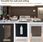 ARMURO 4 Packs Acoustic Wall Panels - Self-Adhesive 3D Wood Slat Wall Panel- Peel and Stick Sound Absorbing Panels for Noise Reducing - Feature Wall Decor for Home & Office