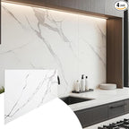 Dundee Deco Faux Marble Wall Panels - Sample - Glossy, Waterproof Indoor Wall Cladding - White, Grey Veins - Sample 6" x 6"