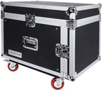 Sound Town High-Quality 1/2” (12mm) Plywood 8U PA DJ Pro Audio Rack/Road ATA Case with 11U Slant Mixer Top, Locking Drawer, 20.2’’ Rackable Depth and Casters (STMR-8D2)