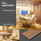 Art3d 6-Piece Wood Slat Acoustic Panels for Stylish Decor and Noise Reduction, 3D Textured Panel for Ceiling and Wall, Walnut