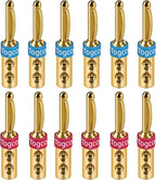 4mm Speaker Banana Plugs (6 Pairs, 12 Pcs),24K Gold Plated Banana Speaker Wire Banana Plugs Connectors for Speaker Wire, Wall Plate, Home Theater, Audio/Video Receiver, Amplifiers and Sound Systems