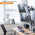 AVLT Dual 13"-32" Monitor Wall Mount fits Two Flat/Curved Computer Screen to Reduce Eye & Neck Strain | Full Motion Swivel Tilt Rotation Height Adjustable Arm | VESA/Cable Management