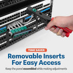 Everest 24 Port Keystone Patch Panel (4-Pack) - Removable 6-Port Panels - Use with Slim Profile Keystones ONLY (Wider Jacks May not fit Side by Side)