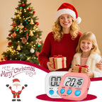 ZILLEEN Classroom Timer for Kids Teachers 2 Pack Digital Timers, White & Pink