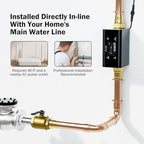 Frizzlife LP365 1.25-Inch Smart Water Monitor and Automatic Shutoff - 0.01GPM Ultrasonic Micro Leak Detection, APP Wi-Fi Remote Control, Real-Time Flow/Temp Monitoring, for 1-1/4-Inch Diameter Pipe