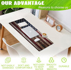 Eflxamz Large Gaming Mouse Pad for Desk,Wooden American Flag Desk Mat,Wooden USA Flag Desk Pad,Extended Big Computer Keyboard Mouse Pad with Non-Slip Base and Stitched Edge,31.5"x11.8"