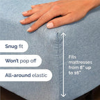 King Size 4 Piece Sheet Set - Comfy Breathable & Cooling Bed Sheets Set - Hotel Luxury Bedding for Women, Men, Kids, Teens, Boys & Girls - Deep Pockets, Soft & Wrinkle Free - Blue (Heathered Sheets)