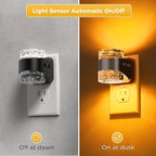 L LOHAS LED Night Light, Bubble Night Lights Plug into Wall, Acrylic Night Lights with Dusk-to-Dawn Sensor,Dimmable Amber Pulg in Nightlights for Rooms Bathroom Hallway