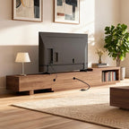 gaoyangjiaju 78.5"-105" Mid-Century Modern Extendable TV Stand, Walnut Media Console with 2 Drawers and 2 Cabinets, Fits TVs up to 100 Inches for Living Room or Bedroom