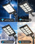 Gefolly SL-3800W Solar Street Light Outdoor 380000LM Wide Angle Commercial Parking Lot Lights Dusk to Dawn 6500K Flood Security Light IP67 Lamp for Basketball Court, Yard, Road