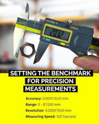 iGAGING Absolute Origin 0-8" Digital Caliper, IP54 Stainless Steel, SPC/USB Output Port, Inch & Metric Modes, Case, Manual, Battery