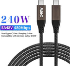 800W USB-C Charging Station GaN III 10-Port & 6.6ft 240W Cable, Compatible with iPhone, ipad, Samsung, Pixel, MacBook and Notebook etc.
