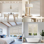 COOLWINDS Motorized Zebra Blinds for Windows Cordless Electric Curtains with Remote Control Blackout Shades Custom Smart Blinds Compatible with Alexa Google Home(Roomdarking Caramel,W37 X 72in)