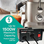 LiteFuze 1500 Watt Voltage Converter Transformer Step Up/Down - 110v to 220v / 220v to 110v Power Converter - Fully USA Grounded Cord - Universal Outlet Socket, 2x US Outlets - CE Certified