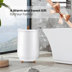 Tangkula Towel Warmer Bucket, 23L Large Luxury Bucket-Style Towel Warmer w/Fragrant Disc Holder, ETL Certified Bath Heater w/3-Level Heating, 20/40/60/90 Min Timer & Auto Shut Off (handle, 23L, White)