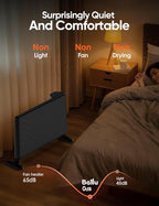 Ballu Mica Infrared Space Heater Large Room,Panel Heater with Programmable Thermostat,WiFi App Control,Portable Stand or Wall Mount, Energy Efficient Smart Quiet Heater,Work with Alexa,Black