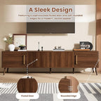 Merax Mid Century 78" TV Stand, Modern Fluted Entertainment Center for TVs up to 85", Media Console with 4 Storage Cabinets for Living Room, Office