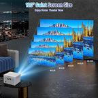 [Built-in Apps & 2026 Upgraded] Projector with WiFi and Bluetooth｜3 Years Protection｜2000ANSI Native 1080P/4K Supported｜Ultra Short Throw Projecto for Home & Outdoor｜Built-in Apps