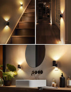 L LOHAS LED Night Light Plug in, 4 Pack, Dimmable Night Lights Plug into Wall, Light Sensor Nightlight, Soft White 3000K with Black Shade, Plug in Nightlights for Hallway Bathroom Kitchen Bedroom